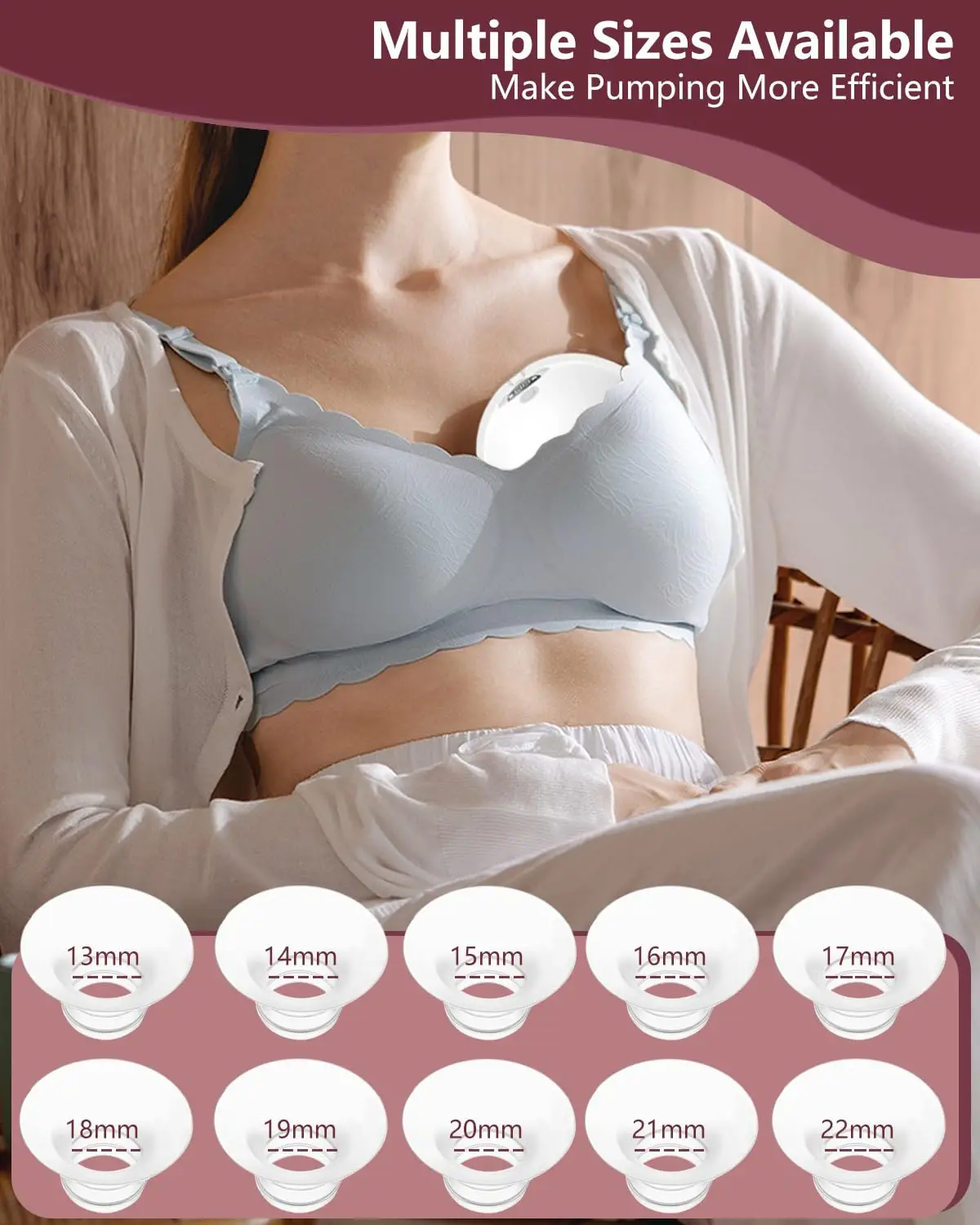 إدراج شفة متوافق مع مضخة الثدي Momcozy/Spectra/Medela/eufy/Elvie/Lansinoh/Paruu، ومعظم الدروع مقاس 24 مم #3