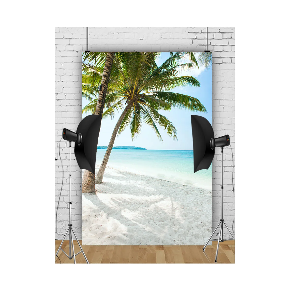 Tropical Beach Blue Sky Cloud Sunshine Photography Background Summer Vacation Scenery Birthday Party Photo Studio Backdrops WP14