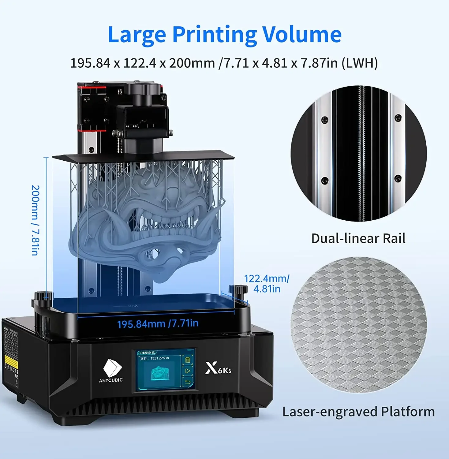 Anycubic Foton Mono X 6ks Goedkope Uv 6K Snel Afdrukken 9.1 ''Groot Scherm Denta Gieten Hars 3d Printer Machine