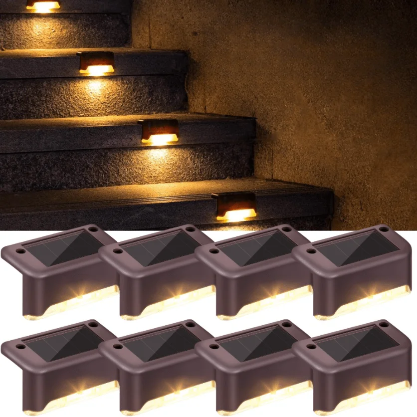 1/4/8/pcs Outdoor LED Solar Deck Lights Waterproof Fence Post Solar Lights for Courtyard Patio Stairs Step Yard Garden Decor