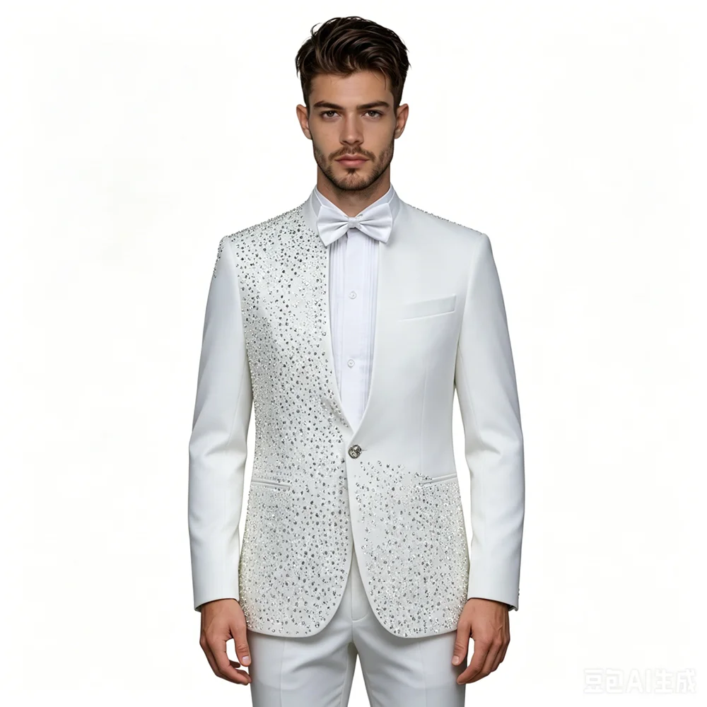 

Animal Print Man Suit Velvet Groom Tuxedos Shawl Lapel Groomsman Suit Custom Made Wedding Suit New Design Velvet Dinner Suit