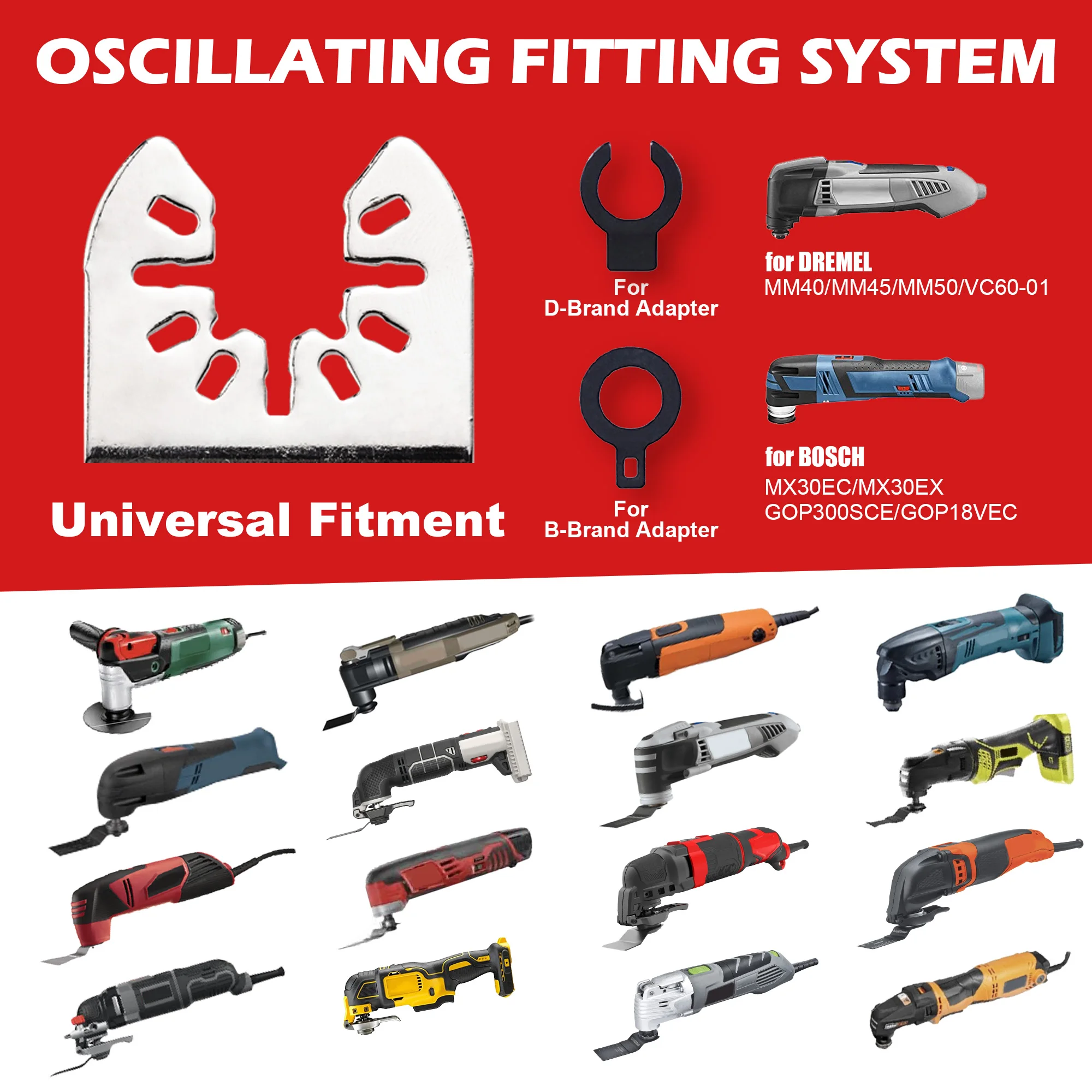 EZARC 4PCS Diamant Oszillierende Werkzeug Blade Set, Multi Werkzeug Mörtel Sägeblätter Präzise für Mörtel Entfernung, weiche Fliesen Cut