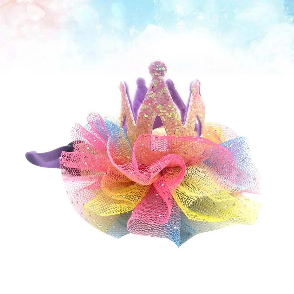 

1Pcs Mesh Crown Pet Hat Comfortable Adjustable Dog Birthday Party Cosplay Headwear for Small to Large Dogs Cats Party Supplies