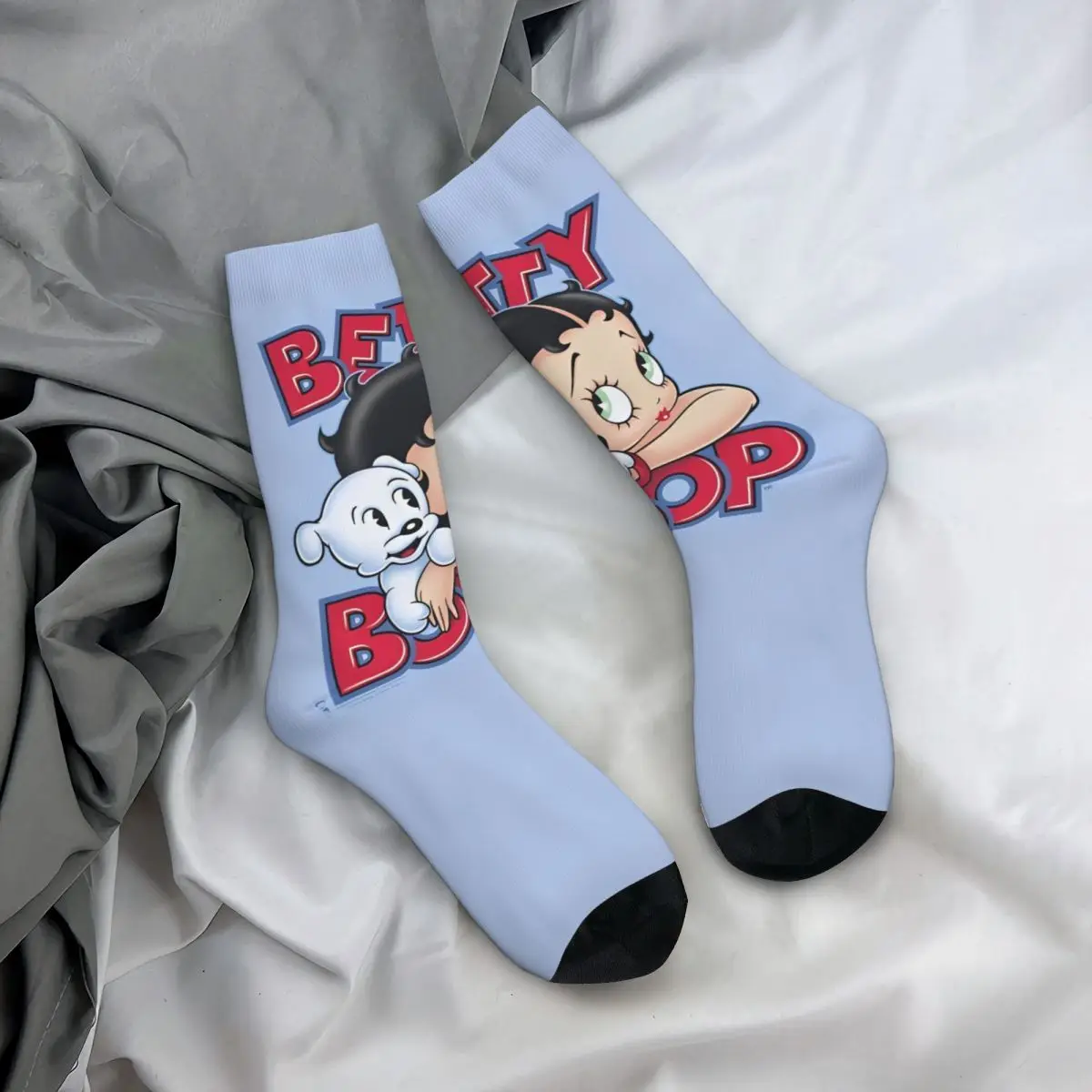 Mrs Boop-Chaussettes Antidérapantes pour Homme et Adulte, Bas de Haute Qualité avec Image de Chien, pour Skateboard d'Hiver, Cadeau d'Urgence