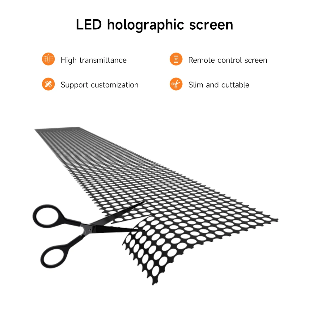 P10.42 LED Holographic Transparent Screen Mall Indoor Flexible Film Customizable Brightness Self-Service Digital Poster 2000cd