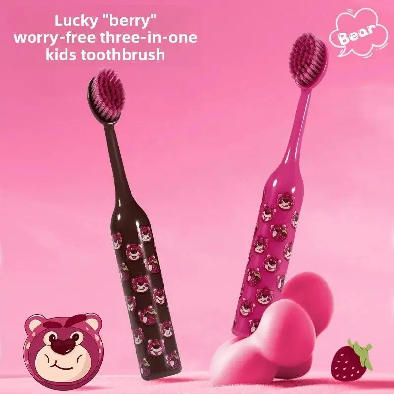 Lucky Berry Worries Cute Children's Big Head Wide Head Soft Hair Toothbrush  Efficient Cleaning and Gum Protection for Students