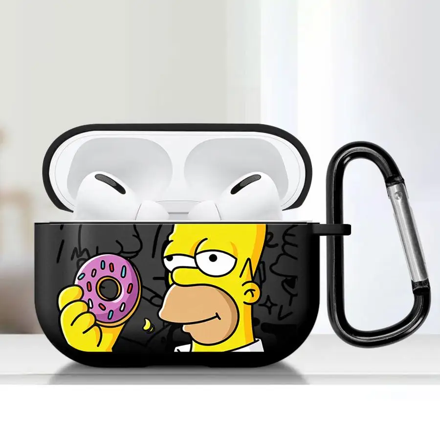 Funda con dibujos animados de los Simpson para Airpods Pro 2 Pro2 3 Pro3 4 1, funda para auriculares
