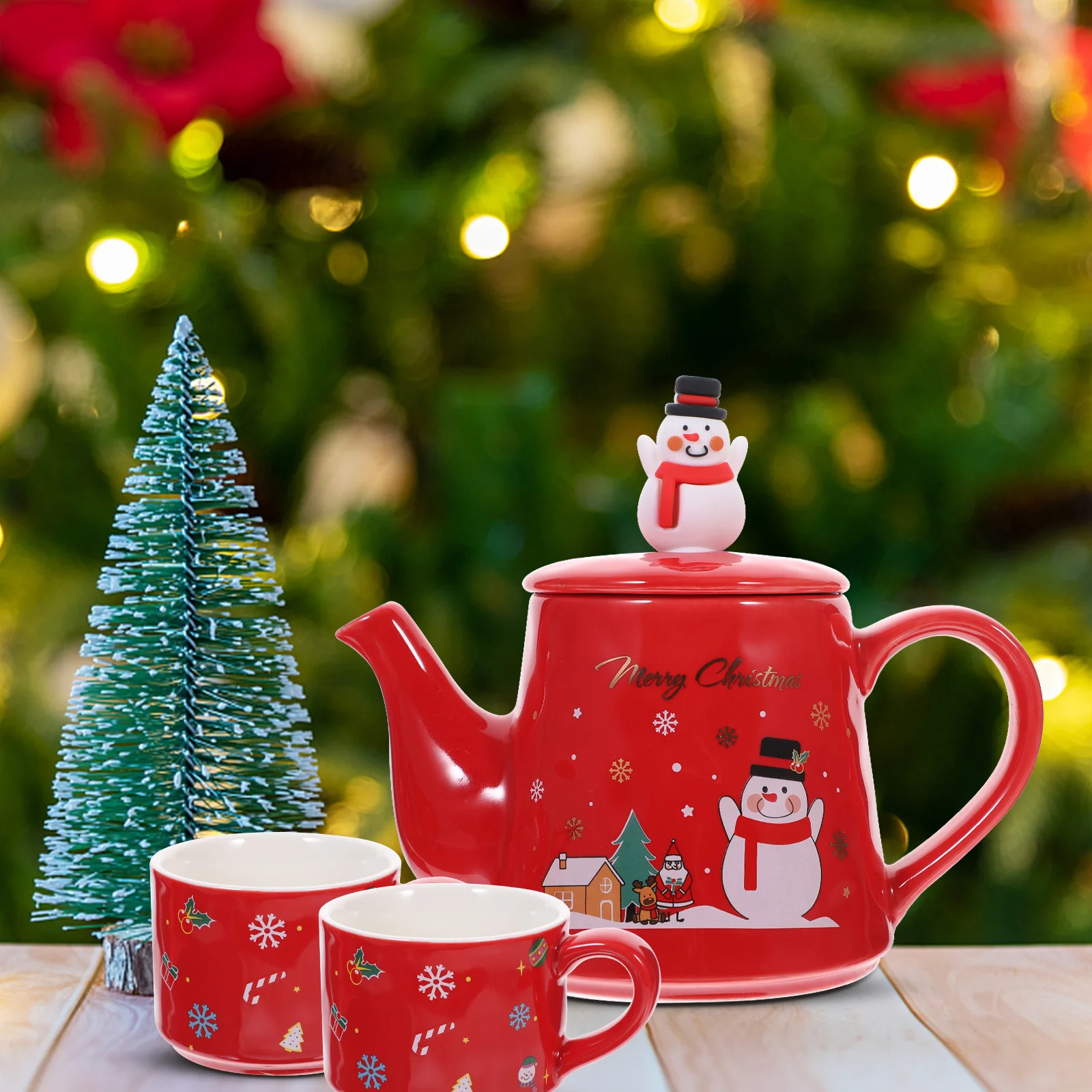

tea pot ceramic ceramic tea kettle xmas tea pot decorative tea pot retro christmas teapot portable teapot