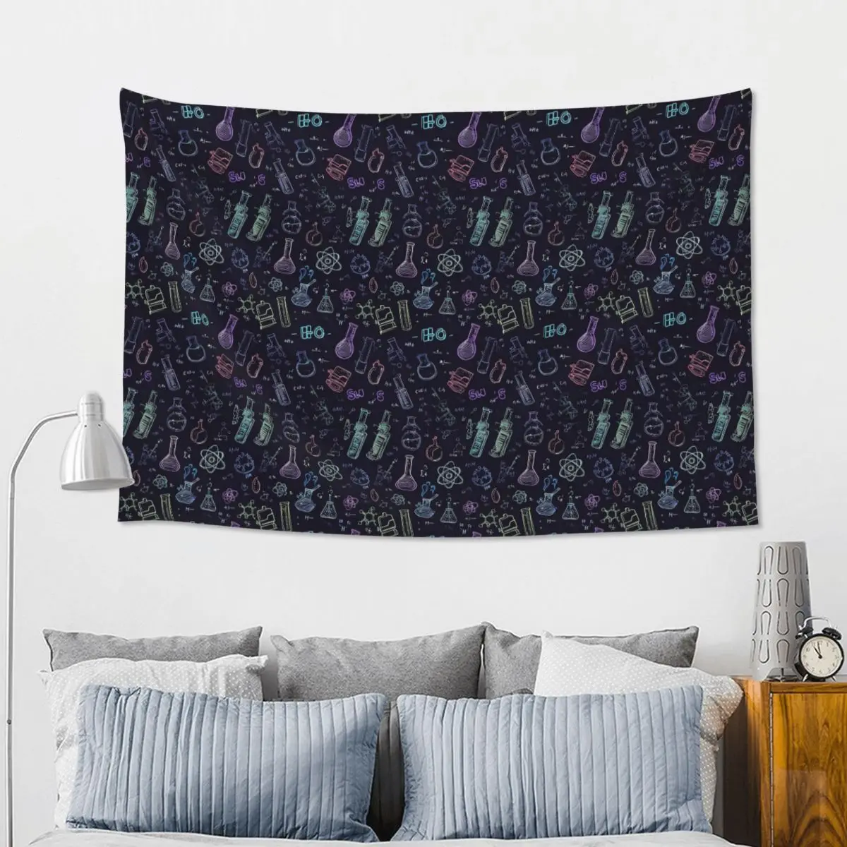 Scientific Experiment Element Style Tapestry Hippie Wall Hanging Aesthetic Home Decoration Tapestries for Living Room Bedroom