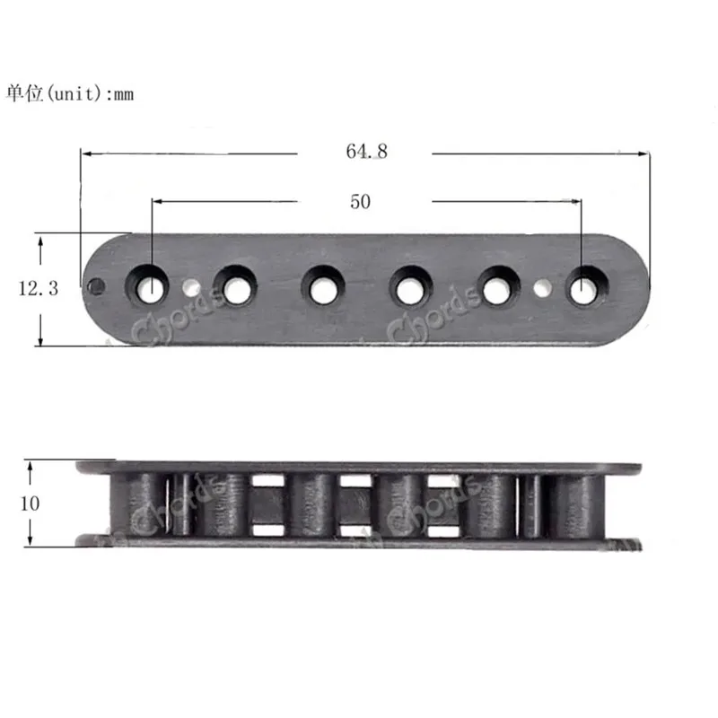 4 Stücke Kunststoff Humbucker Schraube Spule für E-gitarre Doppelspule Pickup String Abstand 50 MM Schwarz Zubehör – Detail 4