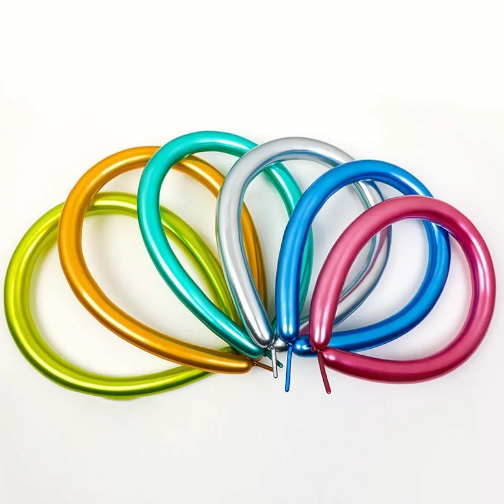 

100PCS Metal Magic Strip Balloon DIY Weaving Creative Monochrome Mixed Color Wedding Party Decoration Balloon