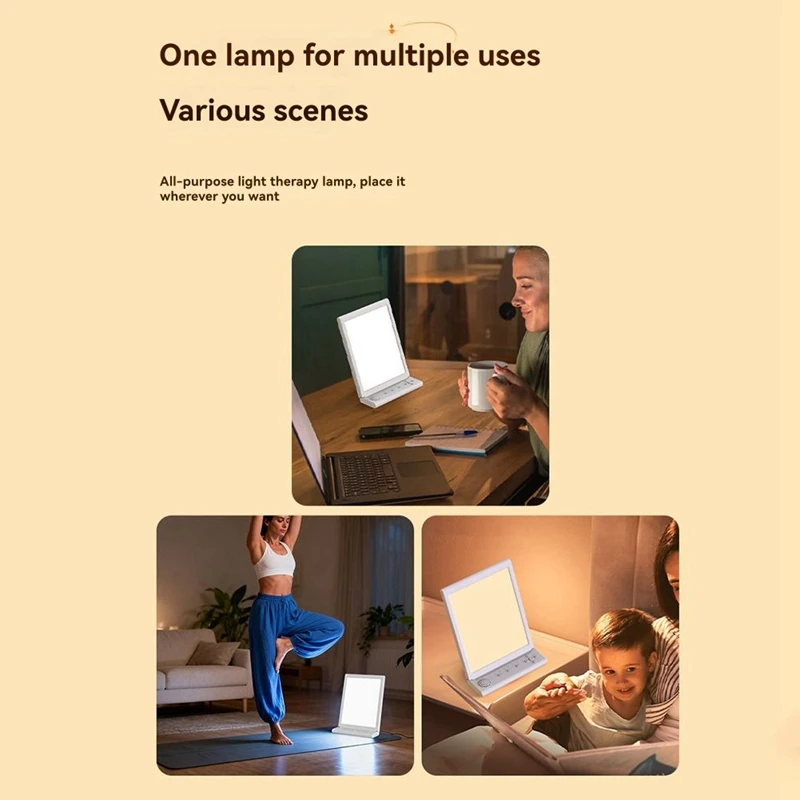 

Светотерапевтическая лампа с динамиком белого шума 10000 люкс 3000-6500 К SAD Лечебная лампа Функция таймера Лампа Happy Sunlight