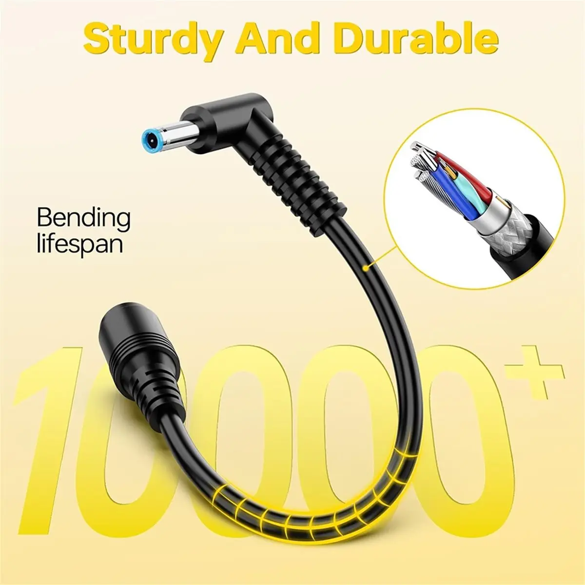 A85P Connector Converter 7.4mm to 4.5mm Adapter Cable for HP Notebook Adapter Replacement Power Cord, 5PCS Smart Blue Tip