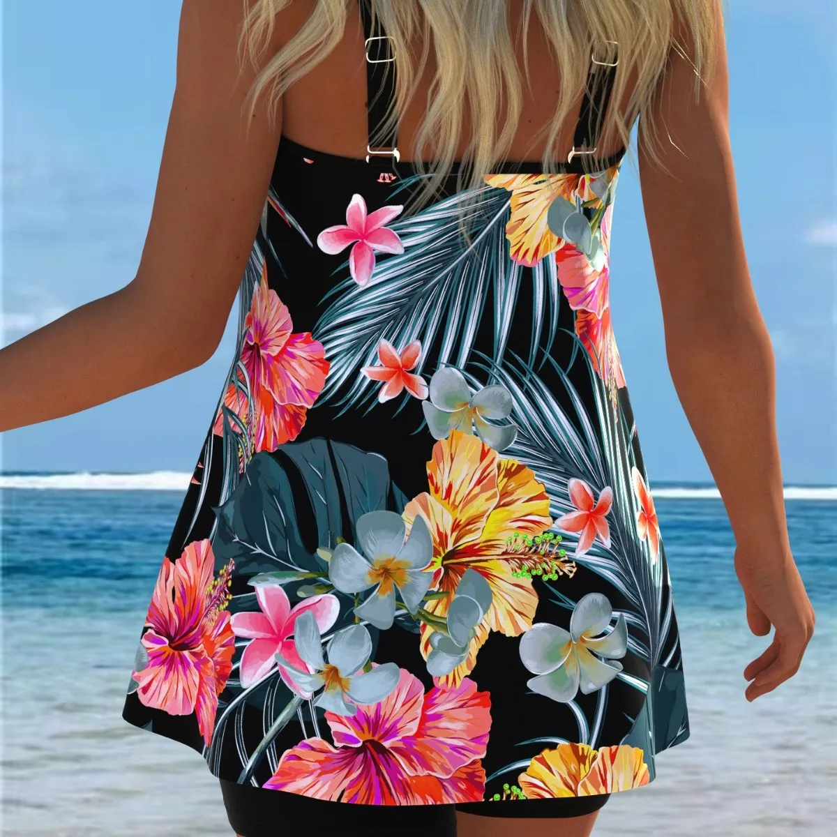 New Tankini Swimwears Tankini Set Sexy Swimsuit Women Summer Bathing Suit Bikini Set Sleeveless Beach Swimming Suit Female view 3