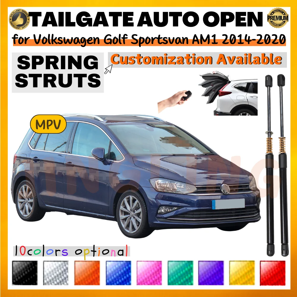 Qty(2) Trunk Struts with Spring for Volkswagen Golf Sportsvan AM1 2014-2020 MPV Rear Tailgate Boot Lift Supports Shock Absorber