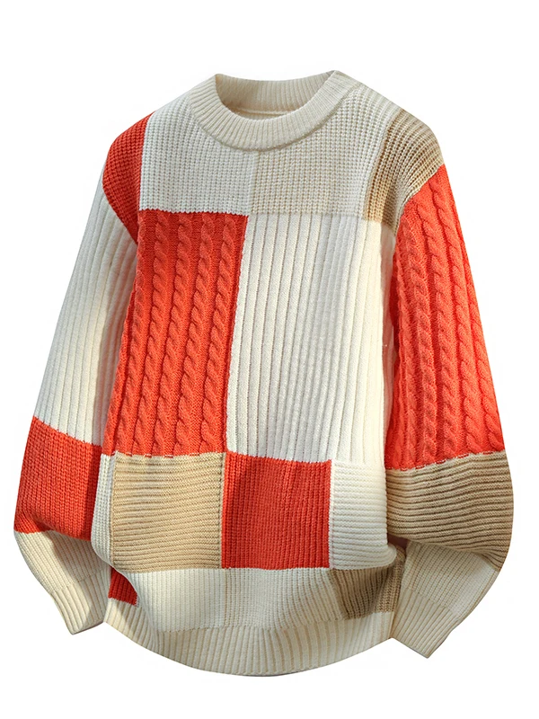 

Мужской вязаный свитер с круглым вырезом и вышивкой, с длинным рукавом, теплый, повседневный, модный, осенне-зимний, новая модель, внутренняя одежда для подростков и взрослых.