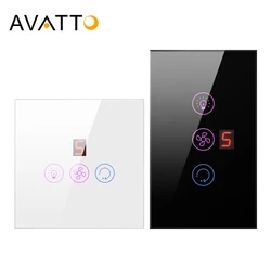 AVATTO Tuya Smart Wifi Fan Light Switch EU/US Ceiling Fan Lamp Switch 3 in 1 Switch Smart Life APP Works With Alexa Google Home