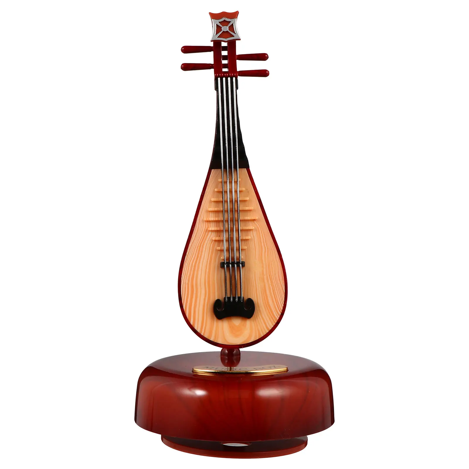

Vintage Music Crafts Decor Safe Creative Lute Instrument Compact Home Musical Lute Instrument Music Box Gift Box