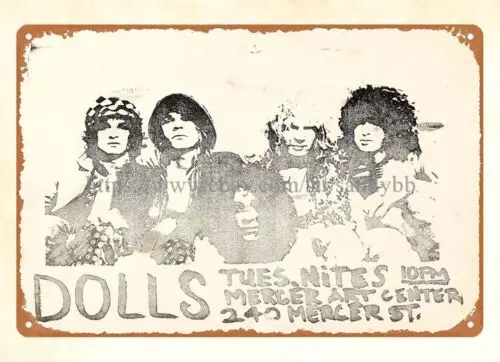 metal wall art 1972 New York Dolls Mercer Art Center Concert metal tin sign