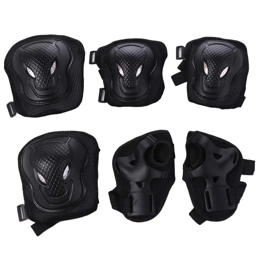 6Pcs/Set Knee&Elbow&Palm Skateboard Protection Gear Thicken Breathable Inline Skating Protector Safety Light