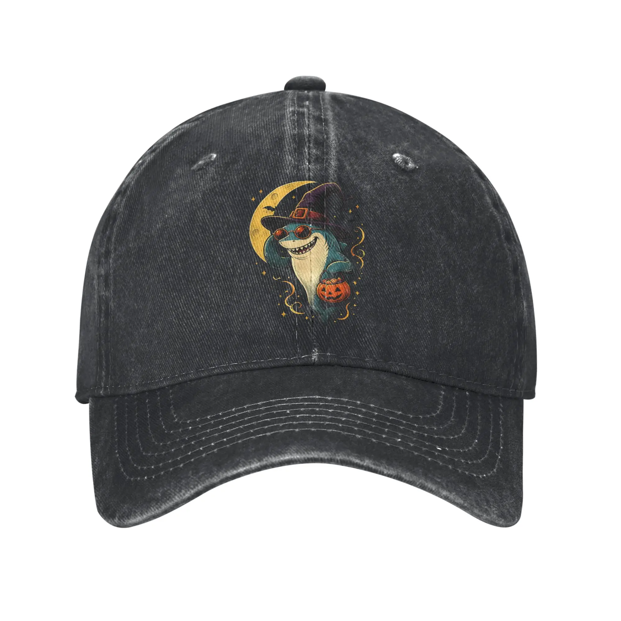 Witch Shark Halloween Trick Or Treat Funny Spooky Casual Baseball Cap For Couple Women Spring  Running Hippie Hip Hop Hats