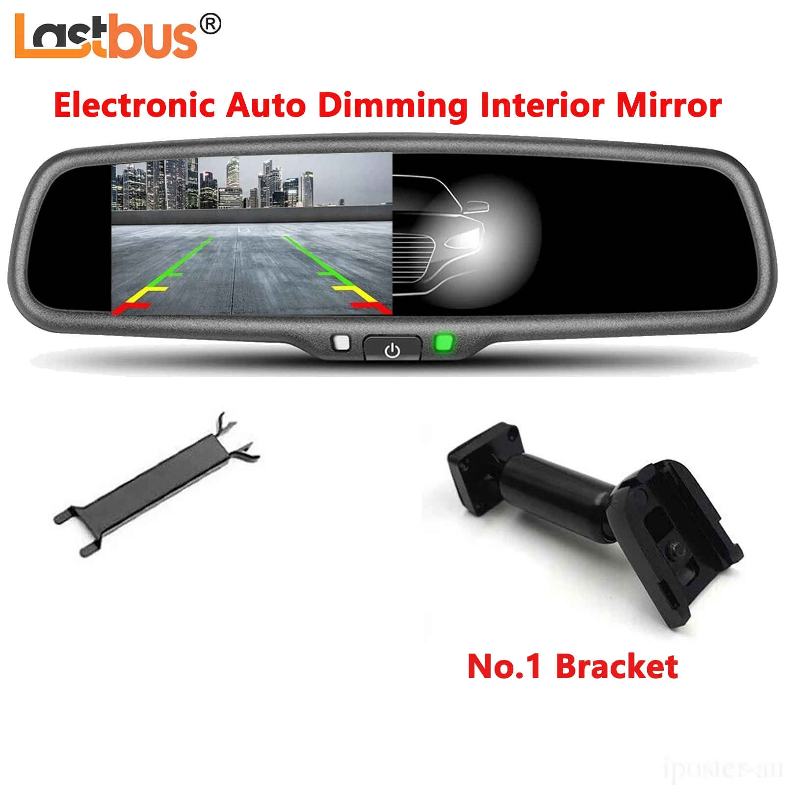 

Lastbus Electronics Auto Dimming Anti-Glare Car 4.3" Rear View Mirror Monitor No.1 Bracket For Toyota Nissan Ford Honda Jeep Kia
