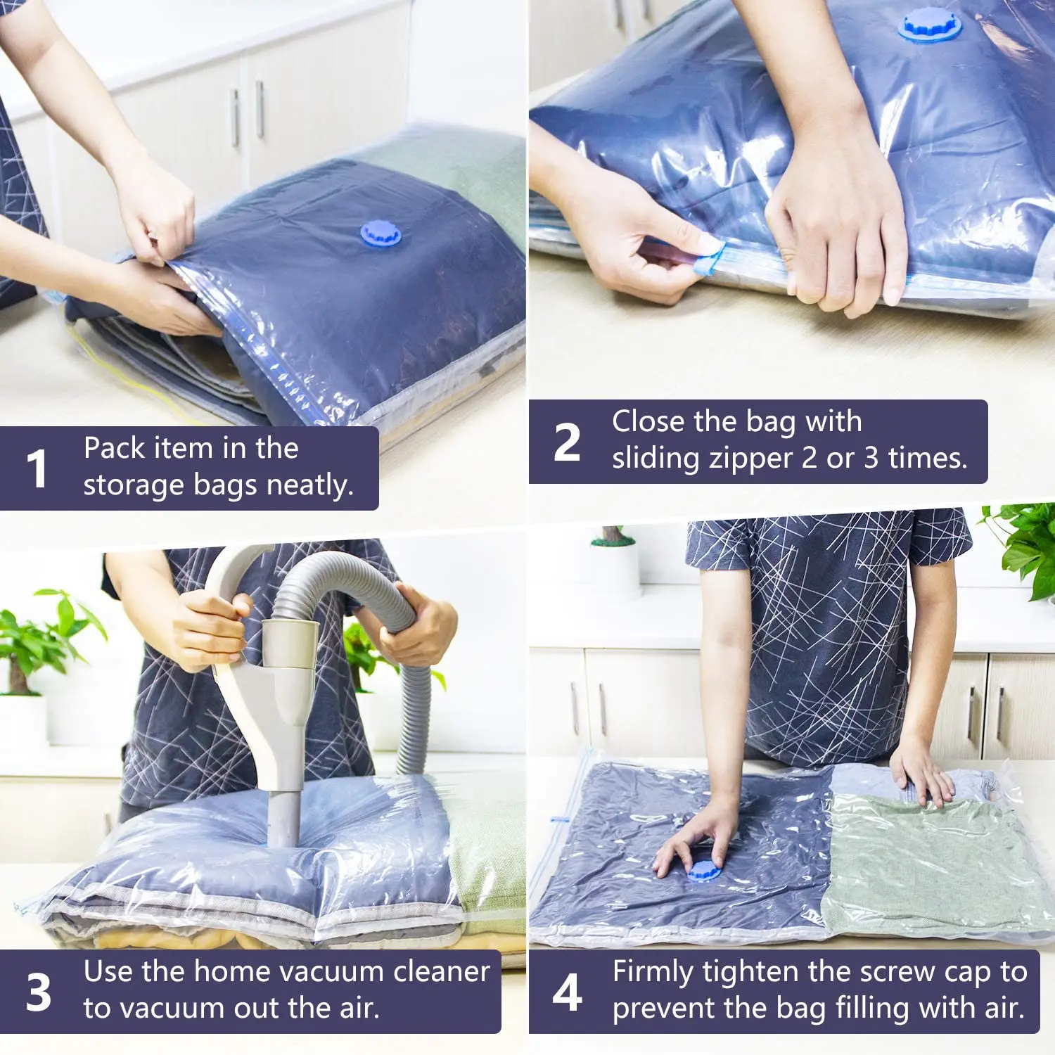 2/3/5pc Vacuum HStorage Bags,for Bedding,Pillows,Towel,Clothes household Travel Storage Bag,With Hand-Pump,Vacuum Bag Package