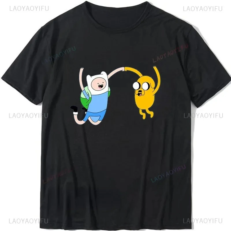 Adventure Time TShirt Kids Short Sleeve Unisex Shirt For Men Casual Tee Shirt Birthday Tops Cartoon Short Sleeve Summer Clothes