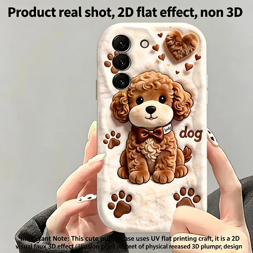 Niedliche Cartoon-Hunde bedruckte 2D-Flachdesign-Hülle für Samsung Galaxy A17 A27 A37 A57 A56 A55 S26 Ultra S25 Plus S24 S23 FE S22 Cover