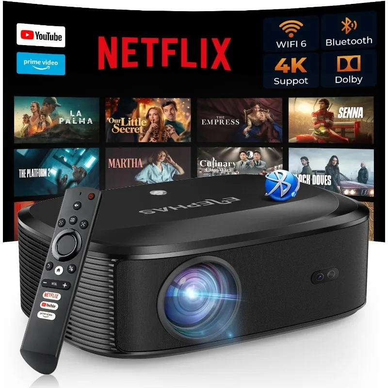 جهاز عرض home.4K مزود بتقنية Wifi وBluetooth، جهاز عرض الفيلم الخارجي ELEPHAS مع NETFLIX/Prime Video/YouTube مدمج، 100,000+ A #2