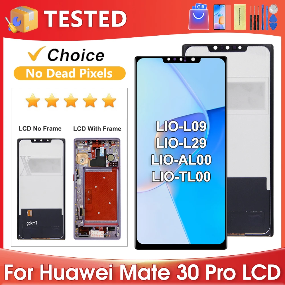 

For HUAWEI Mate 30 Pro Tested For Mate30Pro LIO-L09 L29 AL00 LCD Display Touch Screen Digitizer Assembly Replacement
