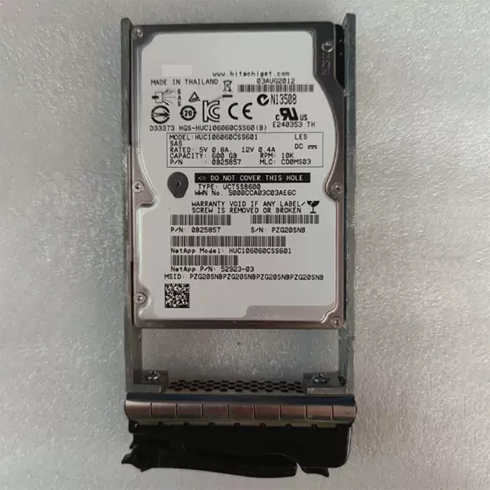 52923-003 600G 10K SAS 2.5''  HDD 0B25857 HUC106060CSS601 Hard Disk For Netapp