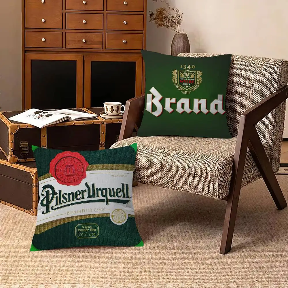 logo Beer Brand  Decorative Pillowcase Square Pillowcase Home Office Decorative Cushion Cover P-Pilsner-U-UrquellS