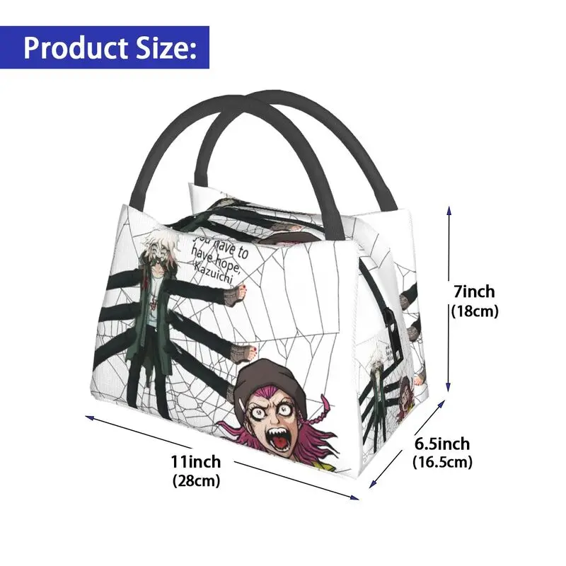 Ito et KazupiercPortable Lunch Box pour femme, sac à lunch isotherme étanche, sac isotherme, araignée stationnaire, recruté anronpa