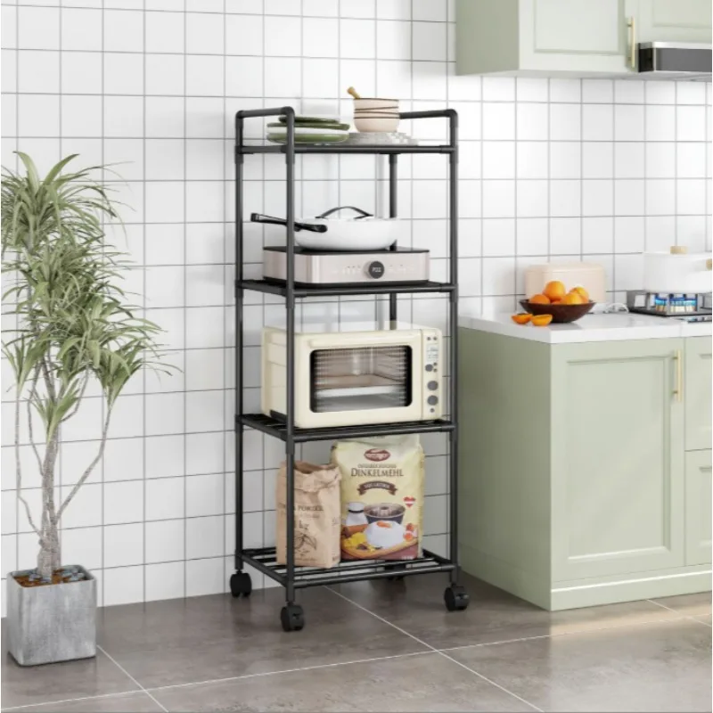 Unidad de almacenamiento y estantería portátil para el hogar, adecuada para cocina, dormitorio y uso multipropósito, con ruedas.