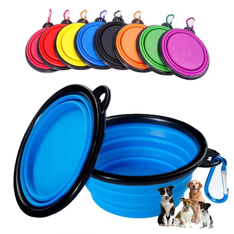 350ML Foldable Silicone Pet Dog Bowl Portable Puppy Food Container Collapsible Feeder for Outdoor Camping Dog Cat Accessories