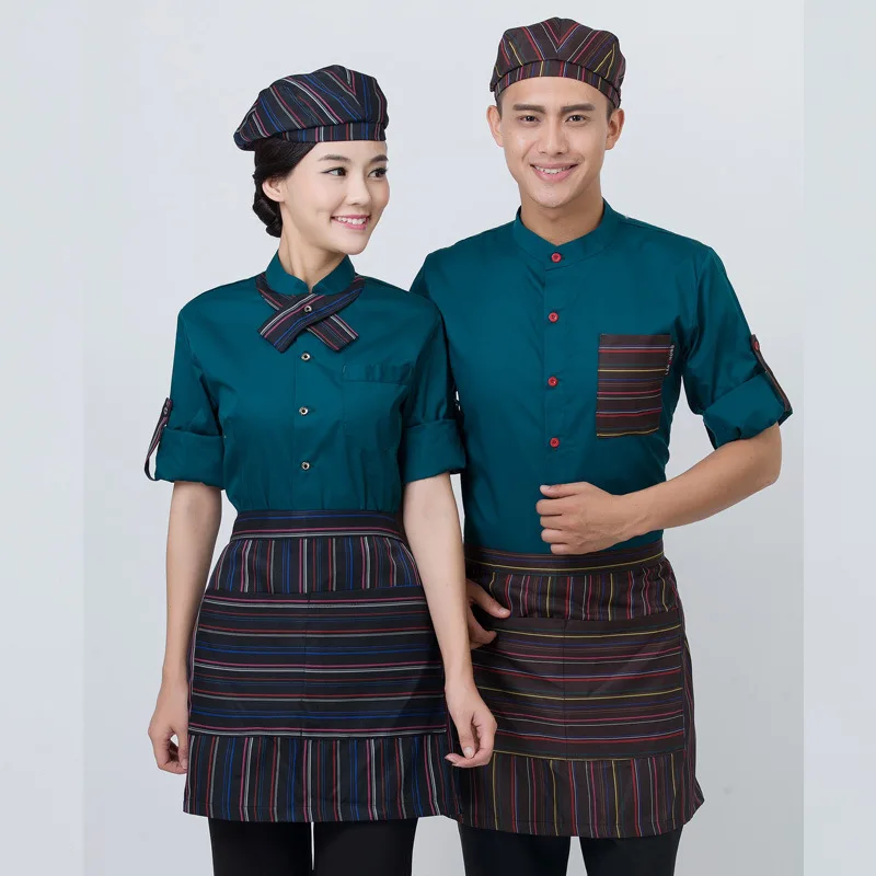 

Hotel Work Uniforms Autumn Winter Cake Shop Waiter Milk Tea Long Sleeve Women Restaurant Catering Fast Food Restaurant Unisex Un