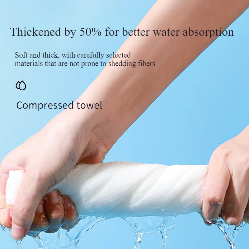 Hua Mian'er Toalha Comprimida Descartável, Ampliada e Engrossada, Conveniente para Viagens Hoteleiras, Limpador Facial e Toalha de Rosto