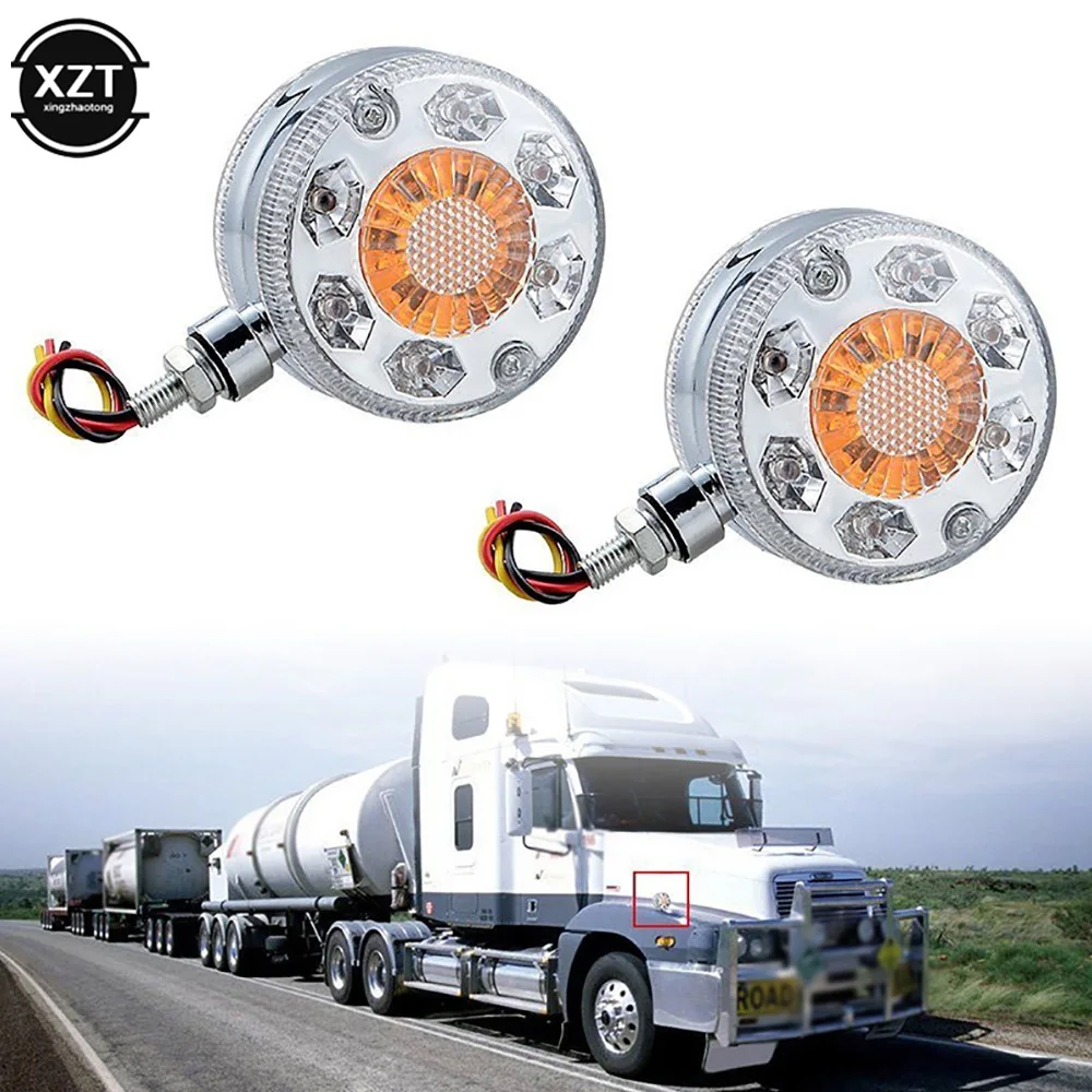 12-24V Double-sided Turn Signal Lamps Super Bright Roof Lights 24 LED Waist Lamp Side Tail Lamp for Trailer Truck Pickup Tractor