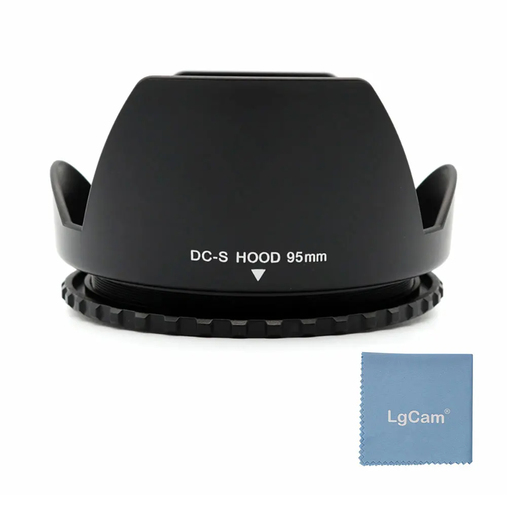 95mm Flower Tulip Lens Hood Screw-On Petal Lens Shade with Cleaning Cloth for Pro DSLR Mirrorless