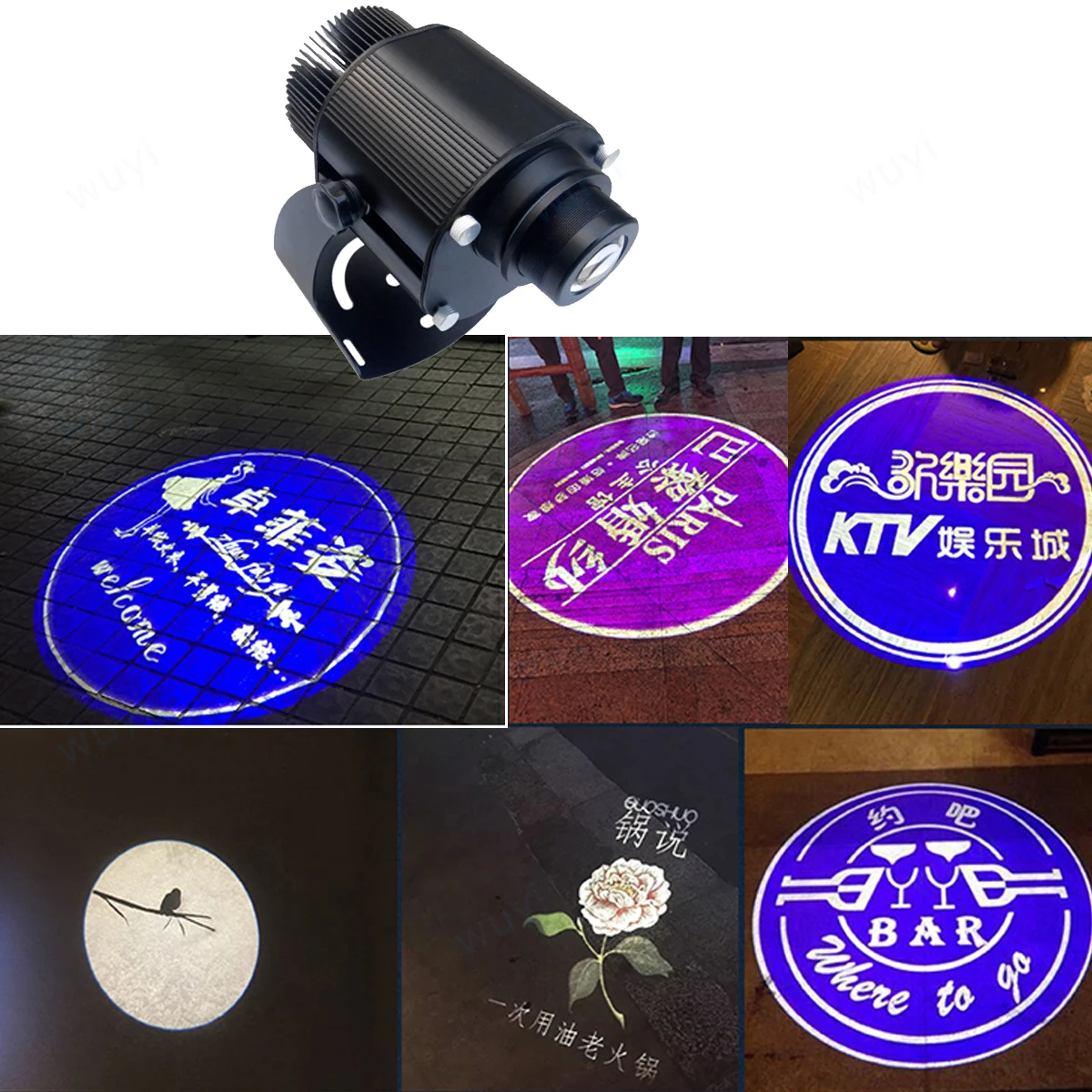 

IP65 Waterproof Gobo Logo Advertising Projector 30W 40W 50W Stationary and Rotating Customized Reminder Warning Sign Light