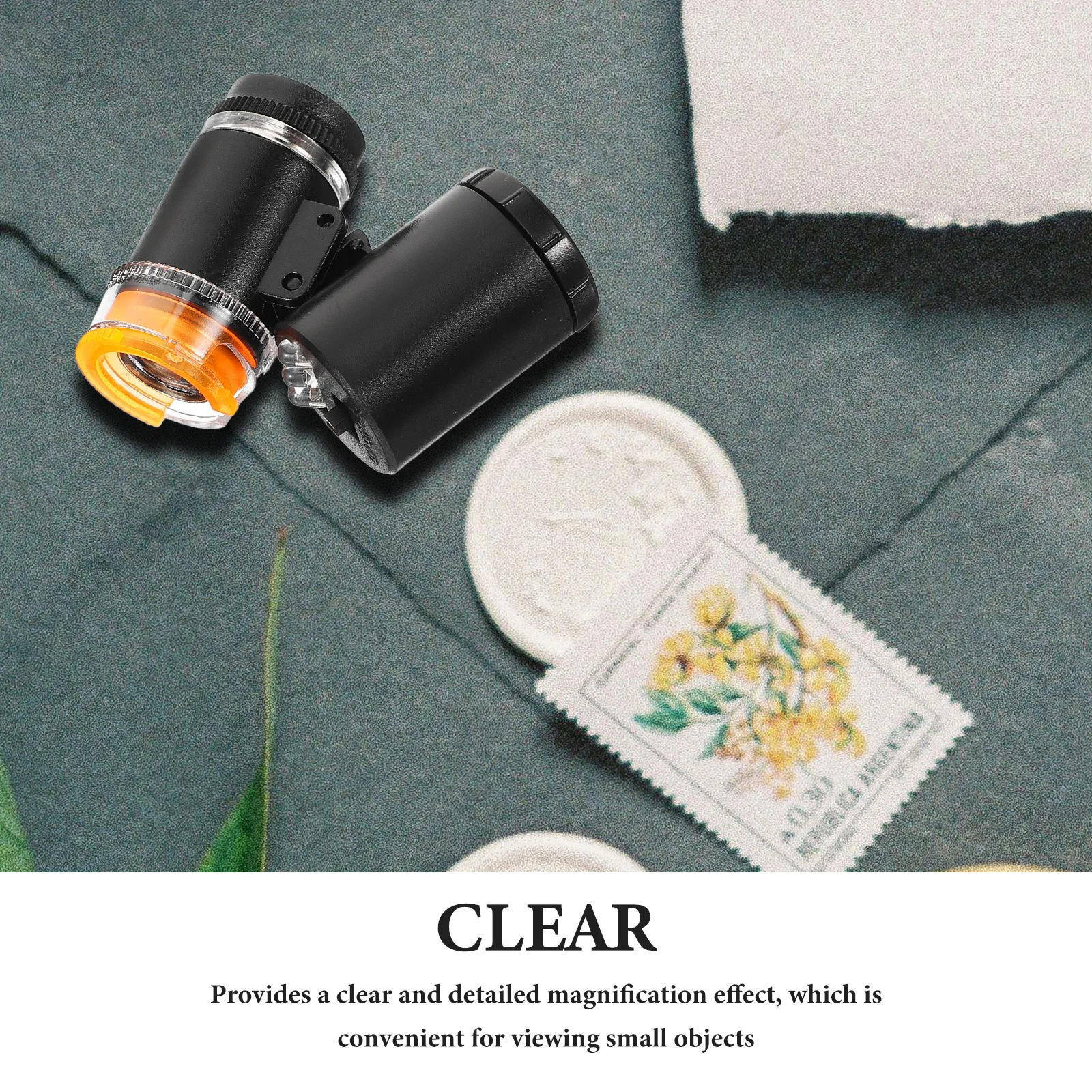 

60x Portable Handheld Pocket Microscope LED Light for Coin Textile Printing Identification Jewelry Accessories