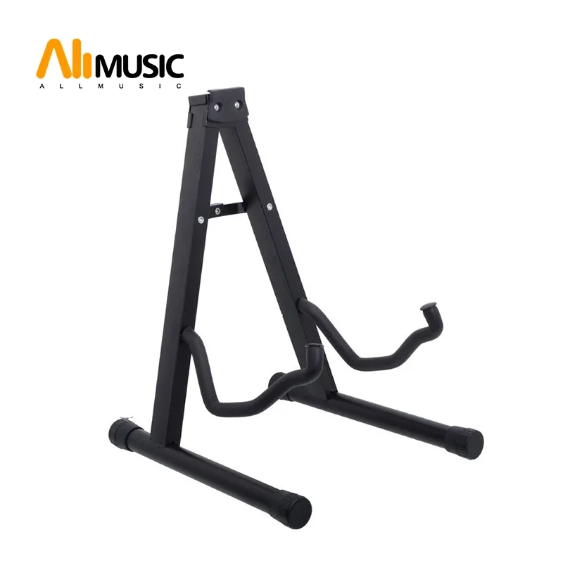 Portable Guitar Folding Fold Tripod Gear Tubular A Shape Acoustic Electric Guitar Stand Black