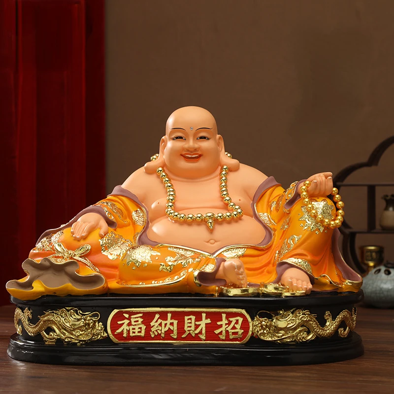 

Home decoration accessories Wealth recruiting Maitreya Buddha ornament Offering Buddha statues at home Resin handicrafts 1pcs