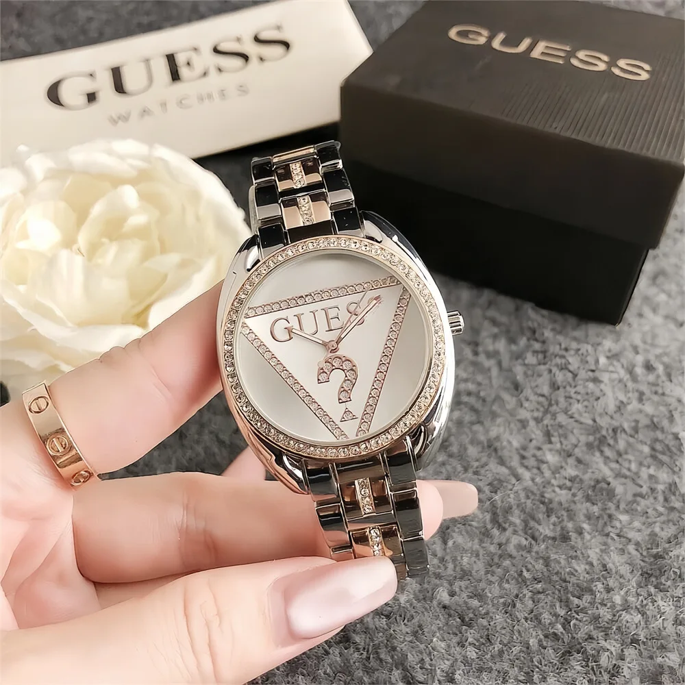 2024Fashionable Temperament Metal Strap Inlaid Diamond Watch Women's Steel Strap Waterproof Watch Women's Watch Quartz Watch