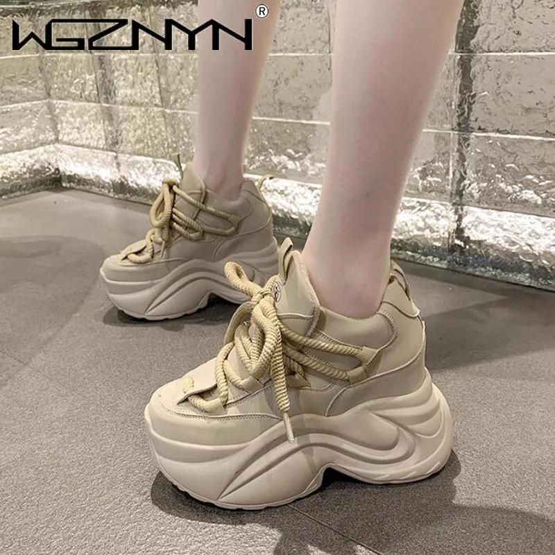 Thick-soled Women Shoes Plus Velvet Warm Cotton Shoes for Women Winter New Street Casual Sports Dad Shoes Women Sneakers 10cm