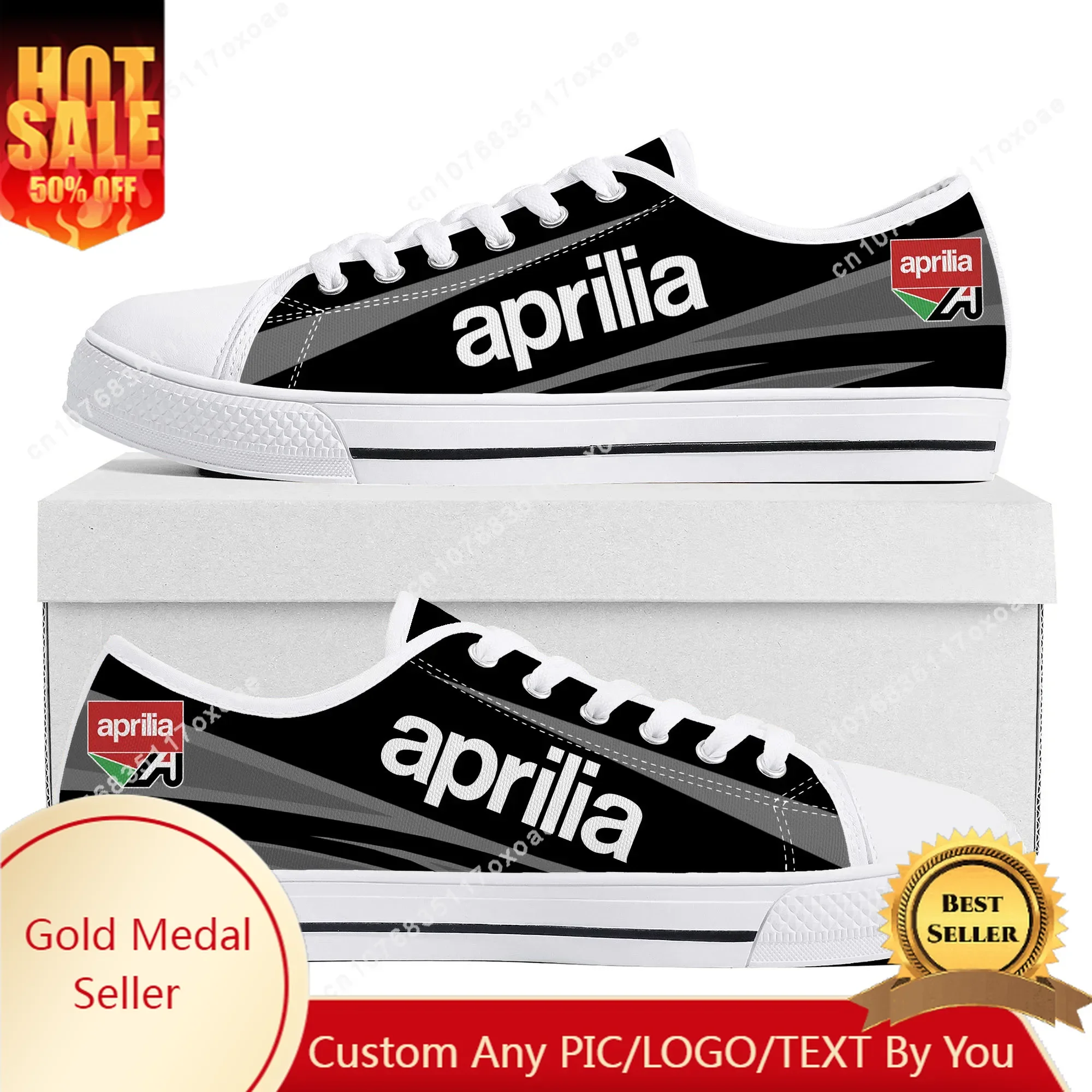 

Aprilia Shoes Low Top Sneakers Mens Womens Teenager High Quality Canvas Sneaker Couple Casual Shoes Custom Made DIY Shoe