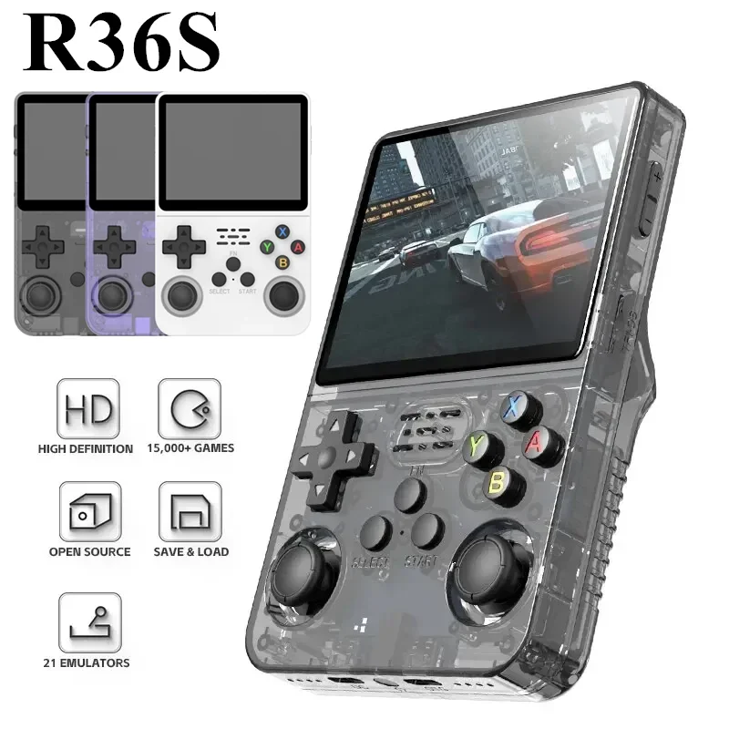 R36S Retro Handheld Video Game Console Linux System 3.5 Inch IPS Screen Portable Pocket Video Player 64/128GB Games Boy Gift