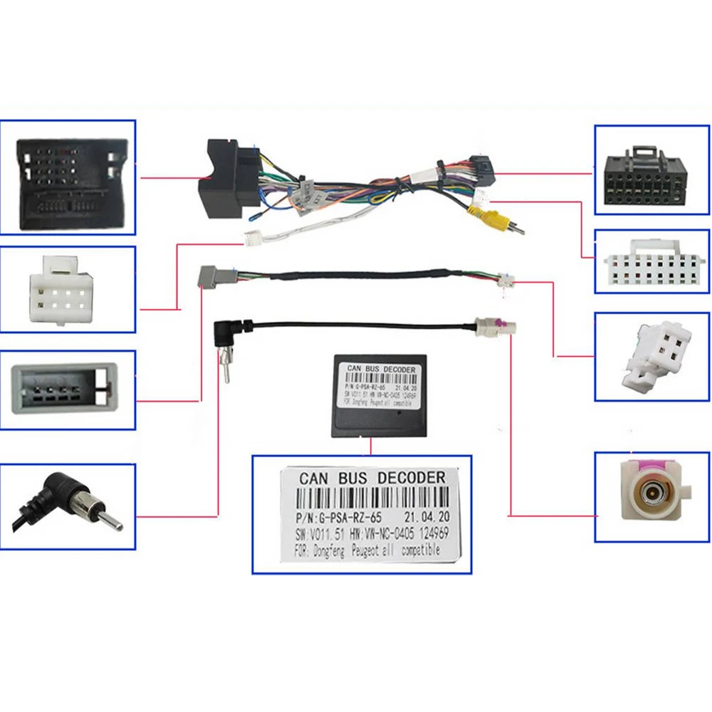 CAN-BUS Decoder Wiring Harness Adapter for Peugeot 5008 2011 RNEG OEM Radio
