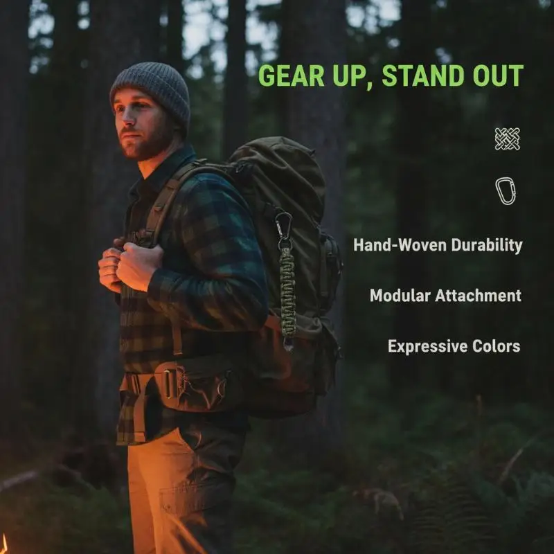 Outdoor Backpack Decorative Hanging Rope Chain Dopamine Color Adjustable Expansion Strap for Hiking Camping Travel Bag Accessor